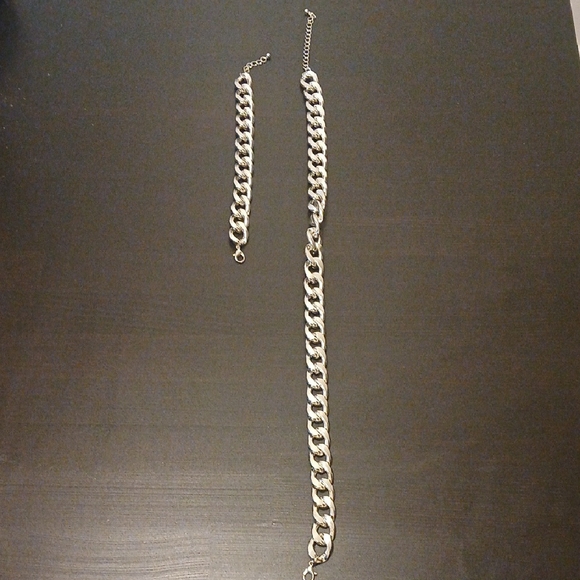 Silver Chain Necklace and Bracelet Set - Picture 7 of 9